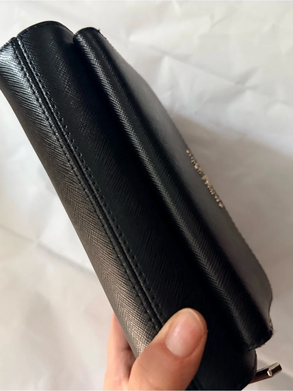 kate spade Black Saffiano cross body bag with Gold Logo